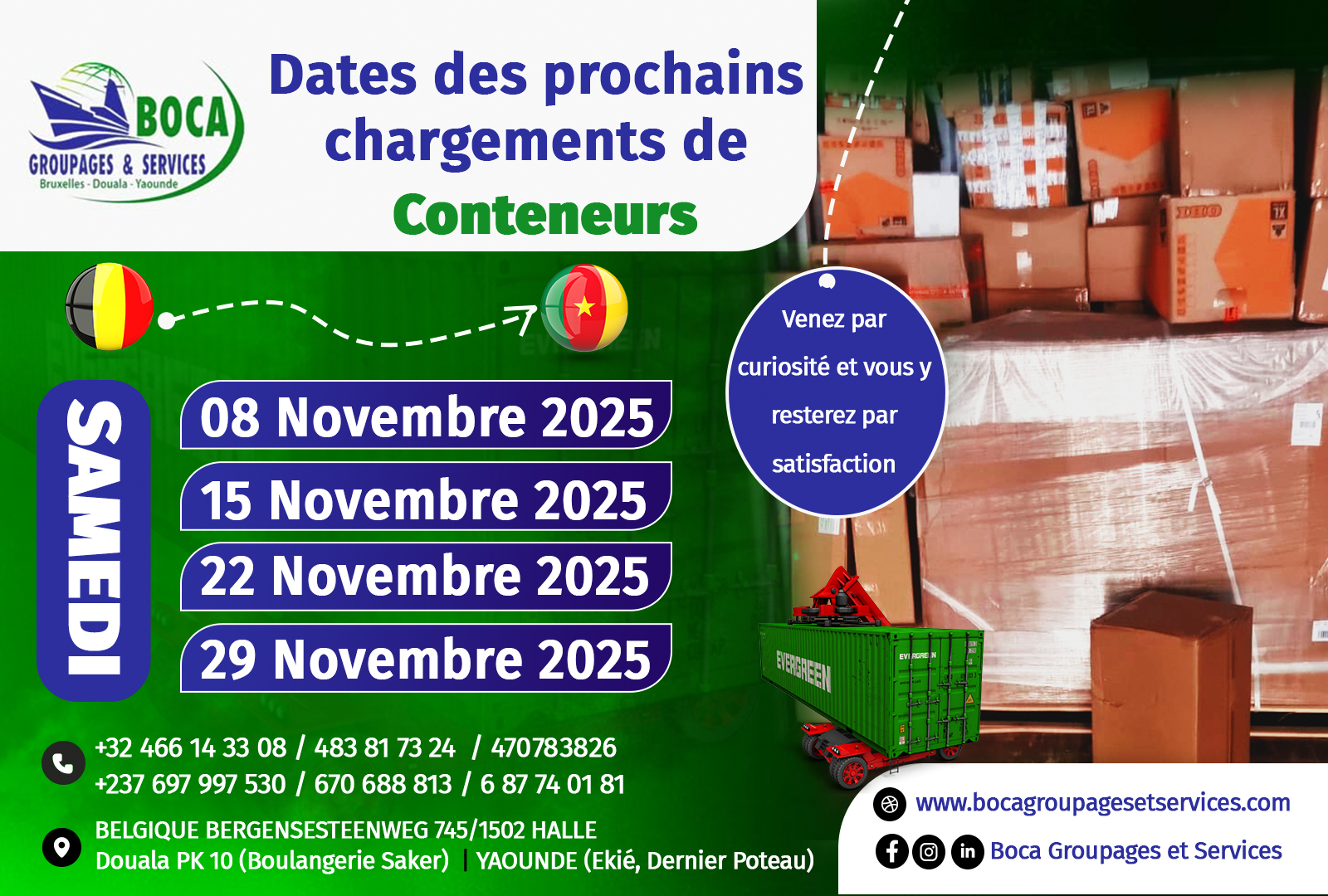 PROGRAMME DES PROCHAINS CHARGEMENTS